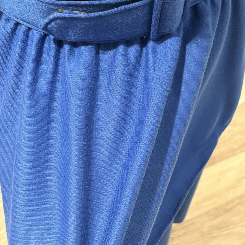 Vintage 1980s Positive Attitude Blue Belted Womens Dress Retro - Picture 5 of 7